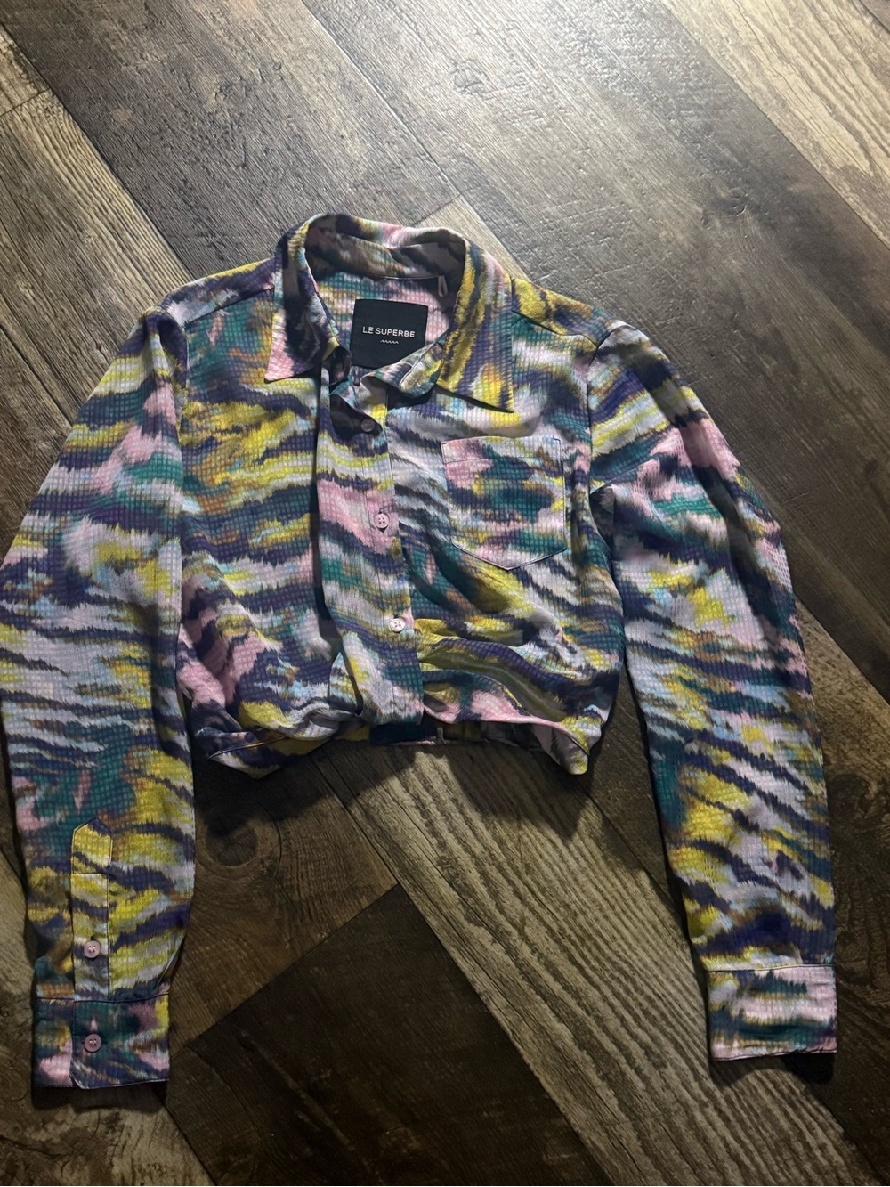 Le Superbe Multicolor Cropped Jean Jacket